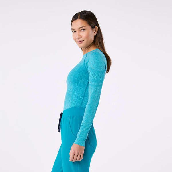 women's Teal Salta Seamless - Longsleeve Underscrub