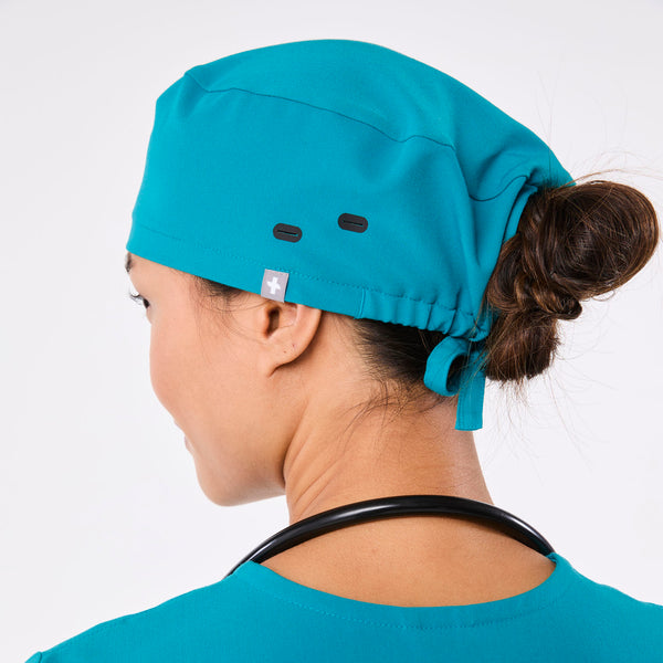 Teal Modern - Classic Scrub Cap Buttonholes