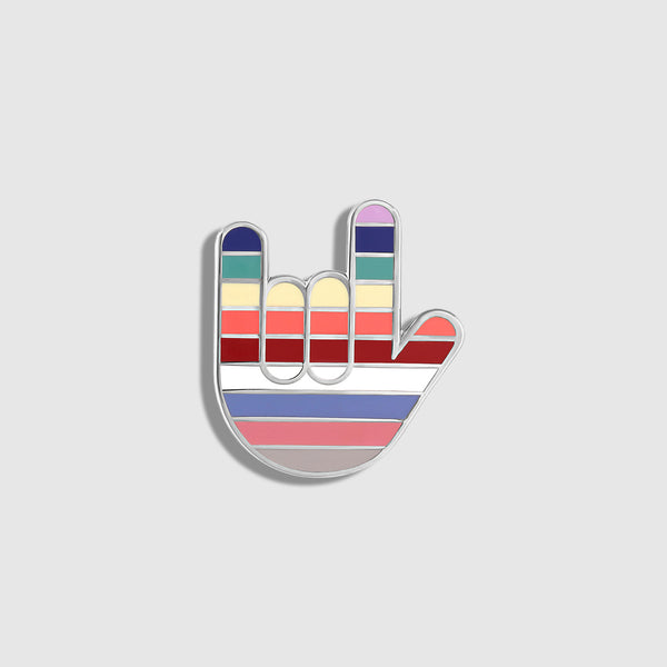 FIGS | V Coterie Pride Love Hand Sign - Enamel Pin