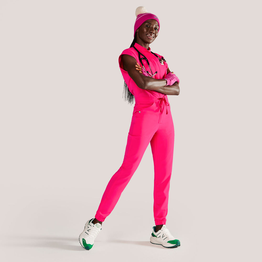 women's Shocking Pink Rafaela Cargo ScrubJumpsuit™