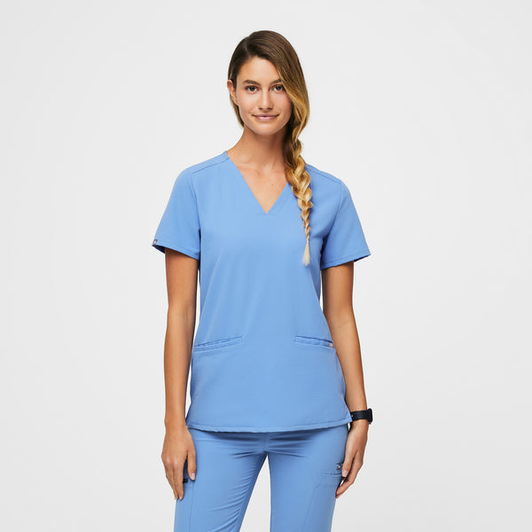 Women's Ceil Blue Casma™ - Three-Pocket Scrub Top