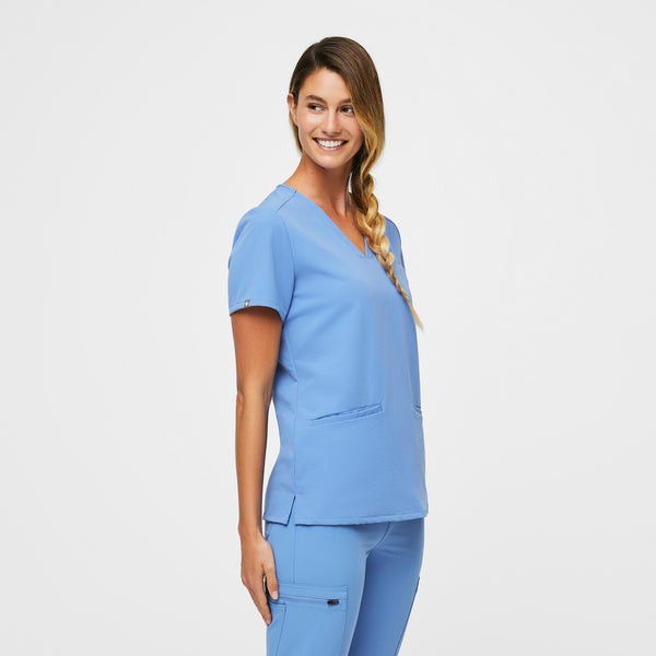 Women's Ceil Blue Casma™ - Three-Pocket Scrub Top