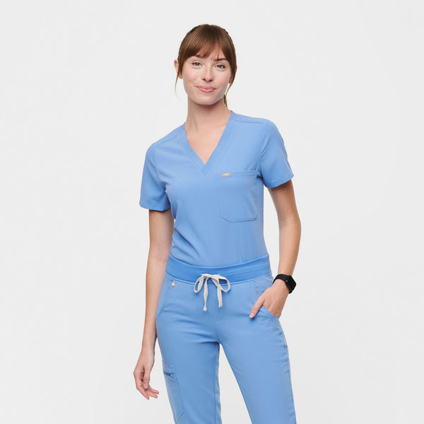 women's Ceil Blue Catarina™ - Petite Scrub Top