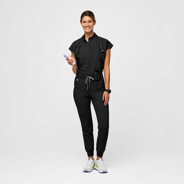 women's Black Zamora™ High Waisted - Petite Jogger Scrub Pants