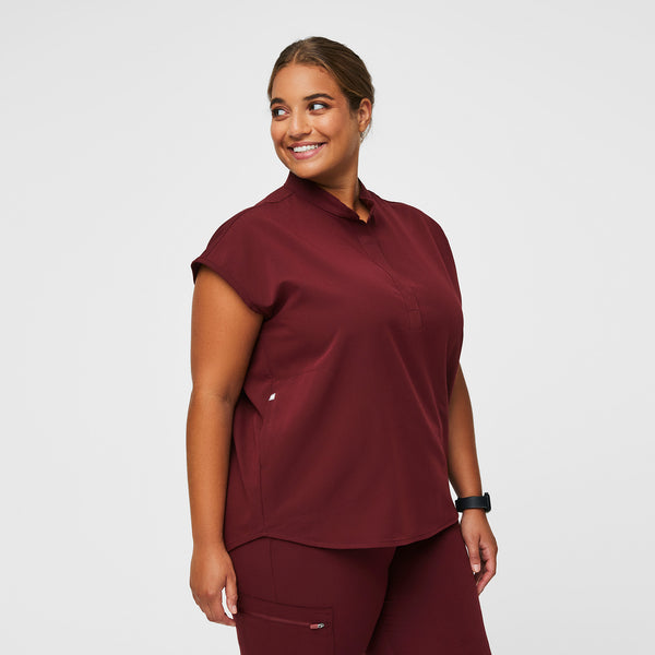 Women's Burgundy Rafaela™ - Oversized Scrub Top