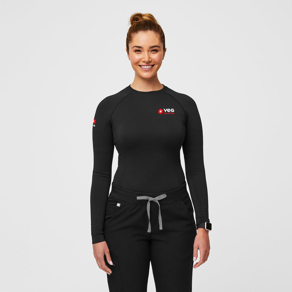 women's Black VEG Salta Seamless - Longsleeve Underscrub