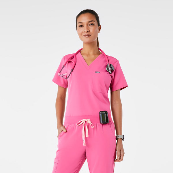 women's F'ing Pink Catarina Petite - One-Pocket Scrub Top™