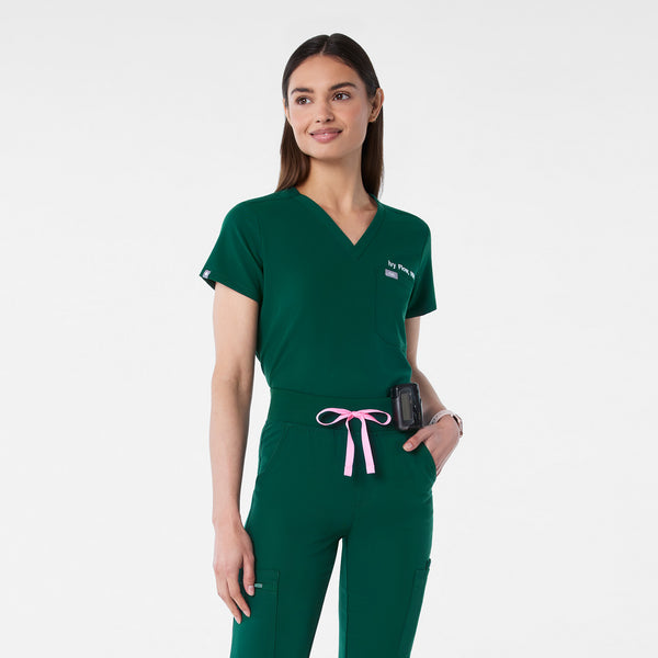 women's Forest Green Catarina Petite - One-Pocket Scrub Top™