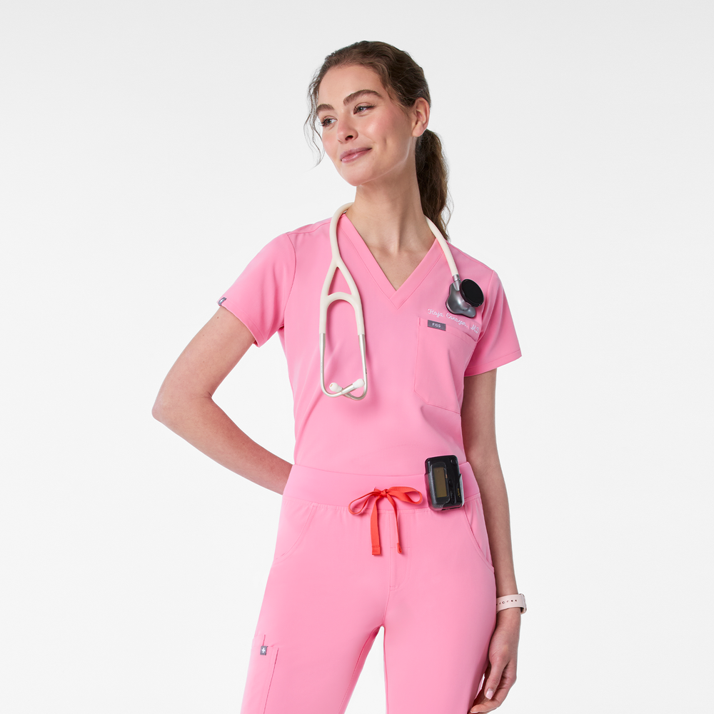 women's Sunrise Pink Catarina - One-Pocket Scrub Top™