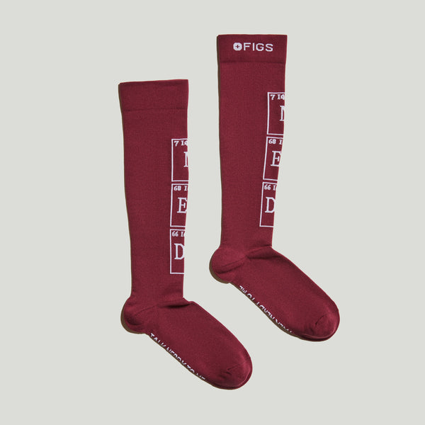men's Burgundy Nerdy - Compression Socks