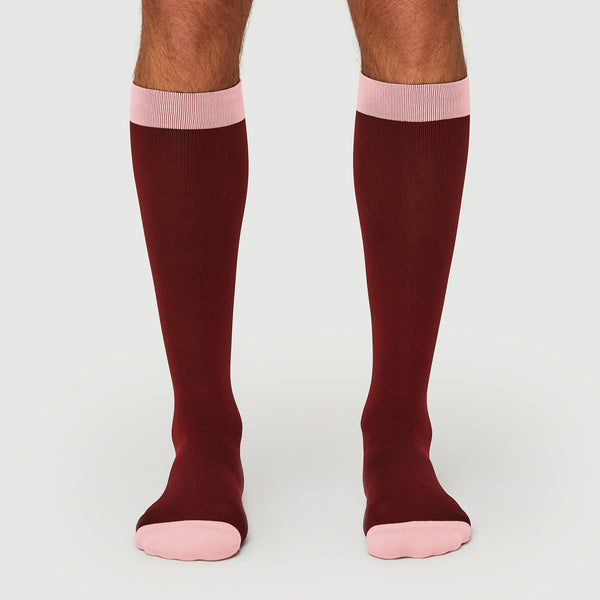 men's Burgundy Solid - Compression Socks