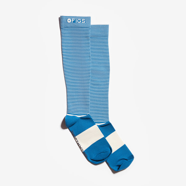 Men's Royal Blue Double Stripe - Compression Socks