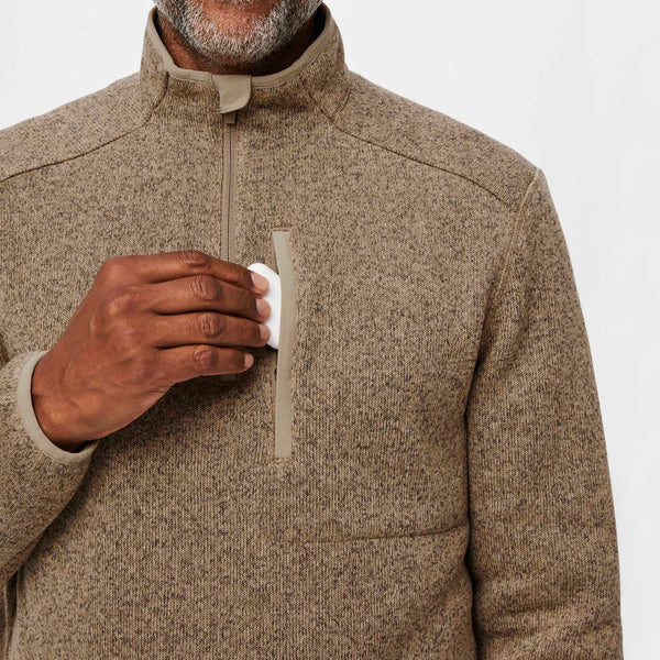 Men's Heather Latte On-Shift™ ¼ Zip - Sweater Knit