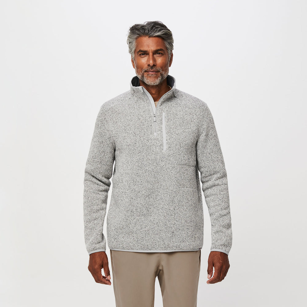 Men's Heather Light Grey On-Shift™ ¼ Zip - Sweater Knit