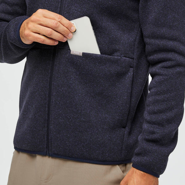 men's Heather Navy On-Shift™ - Sweater Knit Jacket