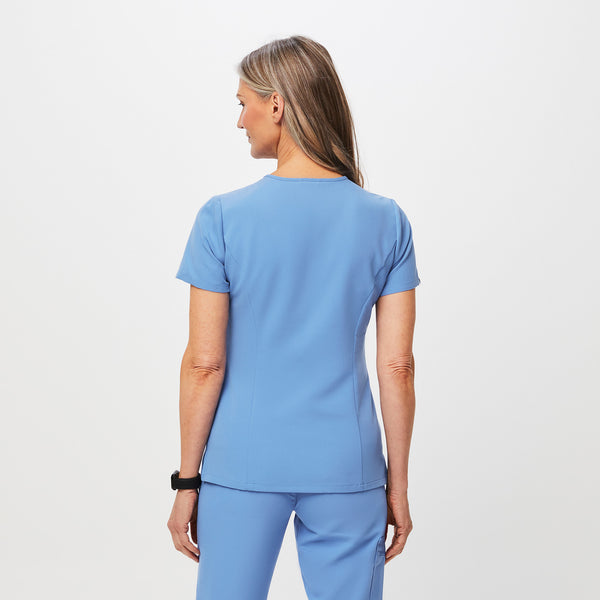 women's Ceil Blue Slim Catarina™ - One-Pocket Scrub Top