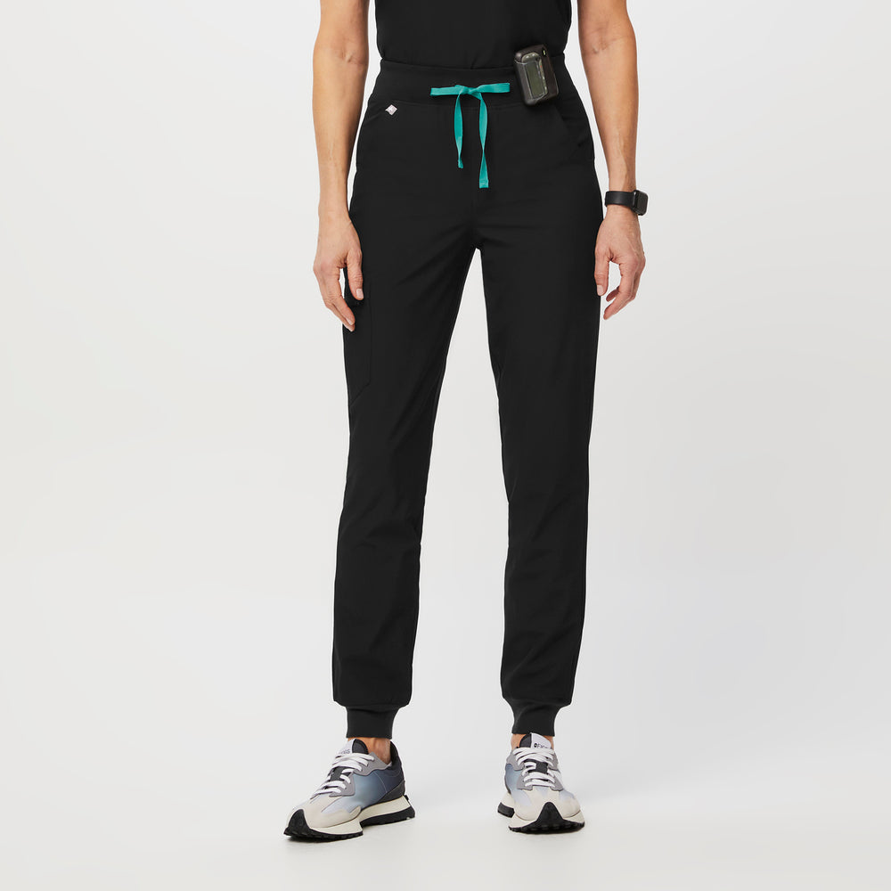 women's Black FREEx™ Lined Zamora™ High Waisted - Jogger Scrub Pants