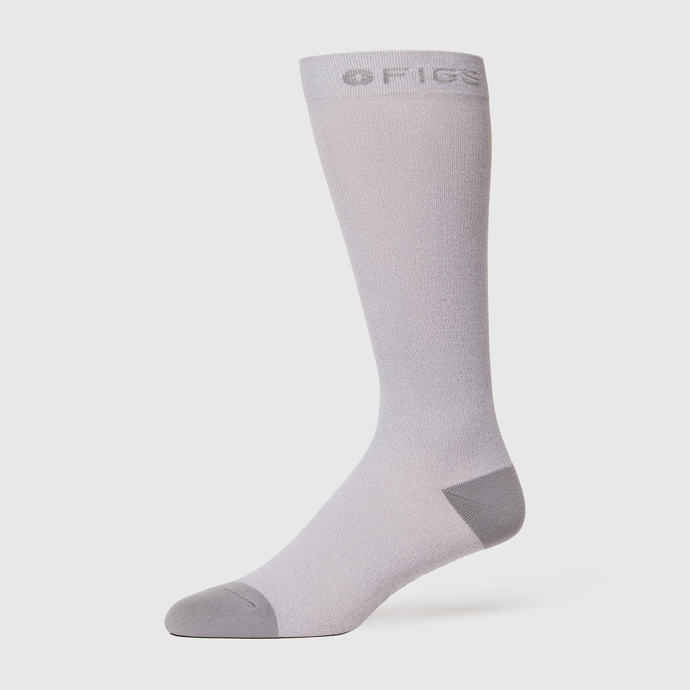 Men's Heathered Grey Solid Compression Socks