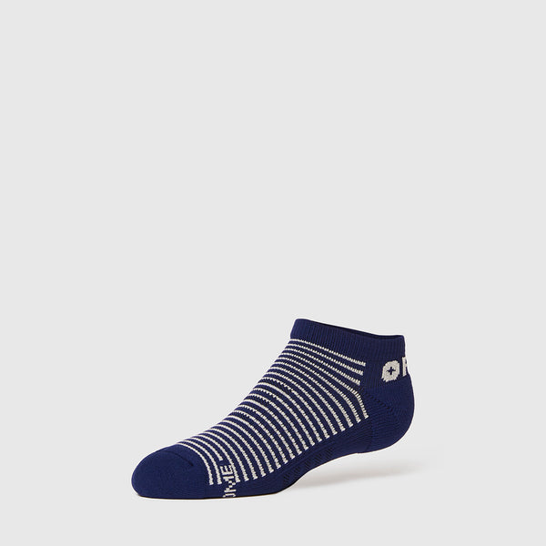 Women's Navy Double Stripe - Ankle Socks