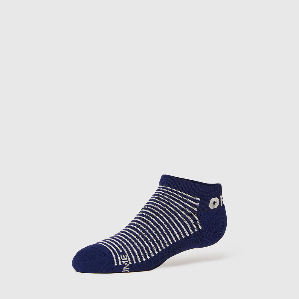 Men's Navy Double Stripe - Ankle Socks