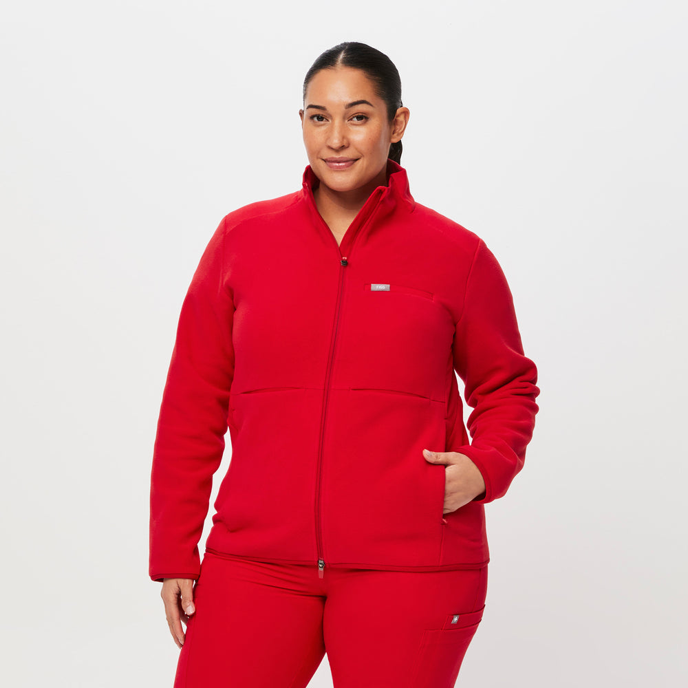 women's Pop Red On-Shift™ - Fleece Jacket