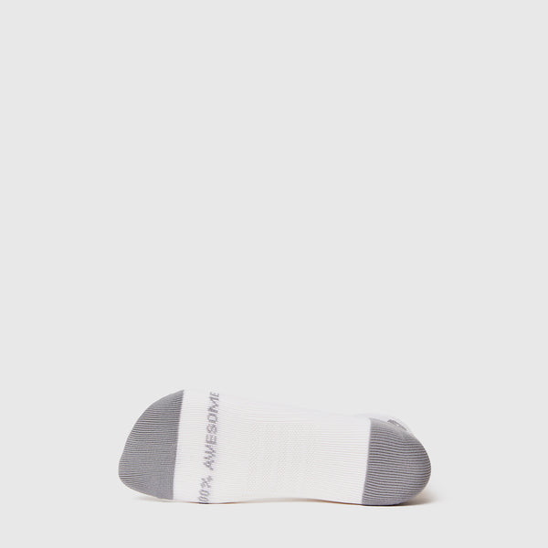 Men's White Solid Ankle Socks