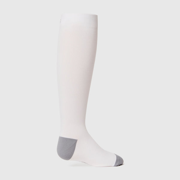 Women's White Solid Compression Socks
