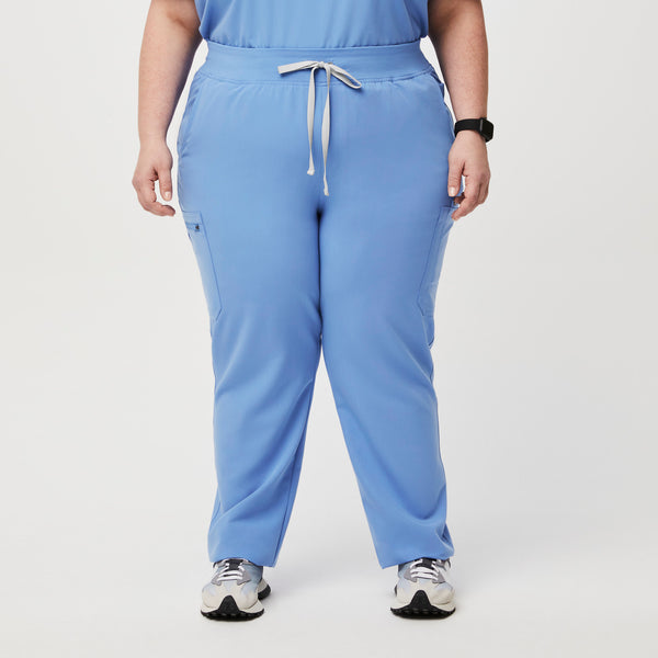 women's Ceil Blue High Waisted Yola™ - Petite Skinny Scrub Pants (3XL - 6XL)