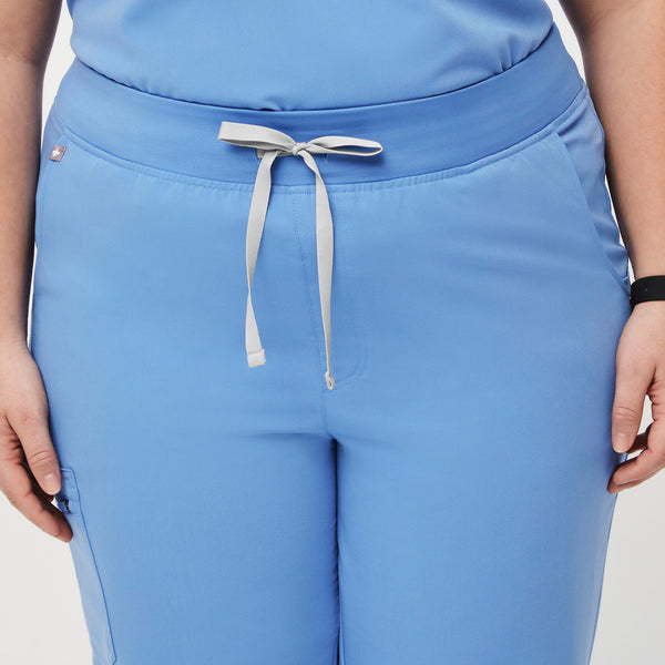 women's Ceil Blue High Waisted Zamora™ - Jogger Scrub Pants (3XL - 6XL)