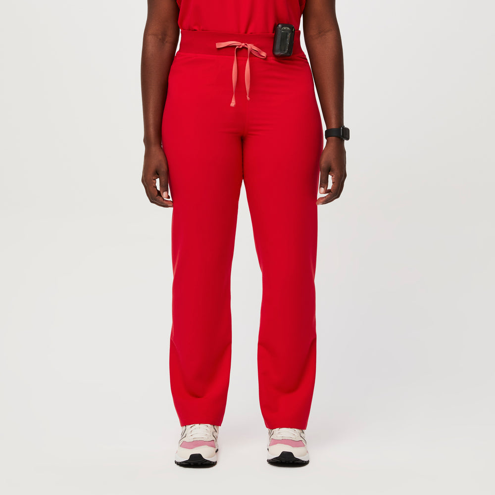 women's Pop Red High Waisted Livingston™ - Petite Basic Scrub Pants (3XL - 6XL)