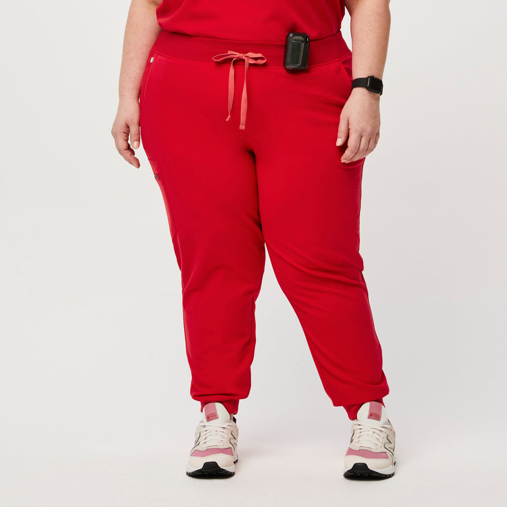 women's Pop Red Zamora™ - Tall Jogger Scrub Pants (3XL - 6XL)