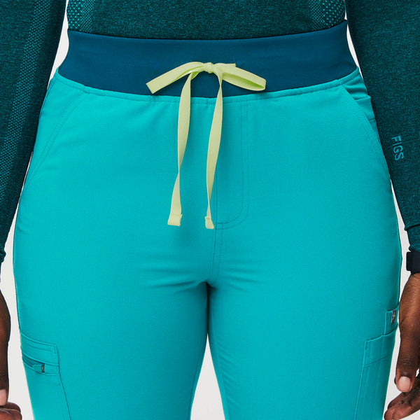 women's Teal High Waisted Yola™ - Tall Skinny Scrub Pants (3XL - 6XL)