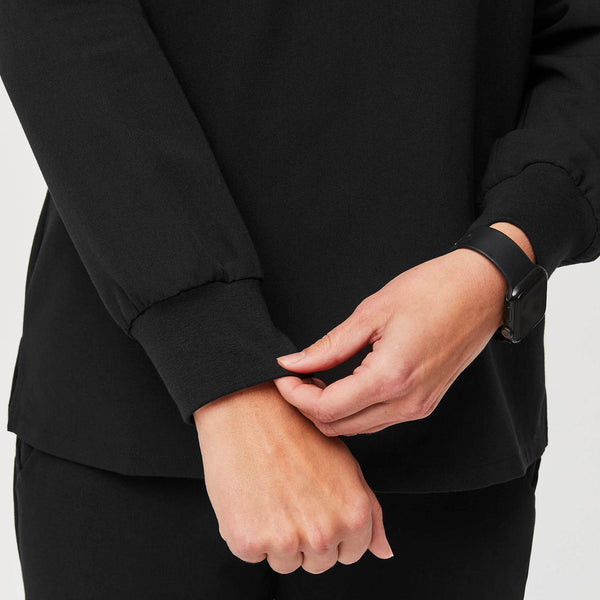 women's Black Longsleeve Catarina™ - One-Pocket Scrub Top