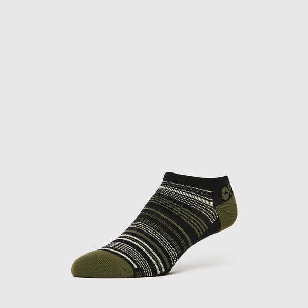men's Black Multi Stripe - Ankle Socks