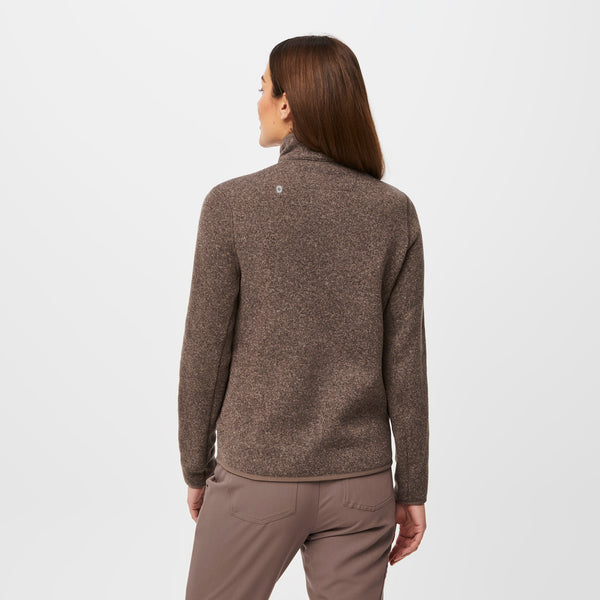 women's Heather Smokey Taupe On-Shift™ ¼ Zip - Sweater Knit