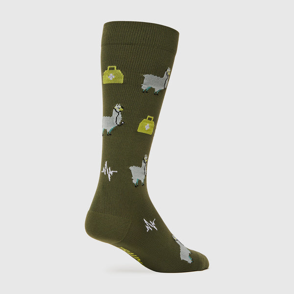 men's Moss Trauma Llama - Compression Socks