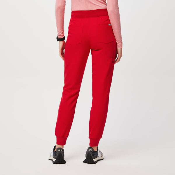 women's Pop Red High Waisted Zamora™ - Jogger Scrub Pants (3XL - 6XL)