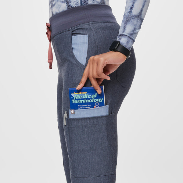 women's Heather Denim High Waisted Yola™ - Tall Skinny Scrub Pants (3XL - 6XL)
