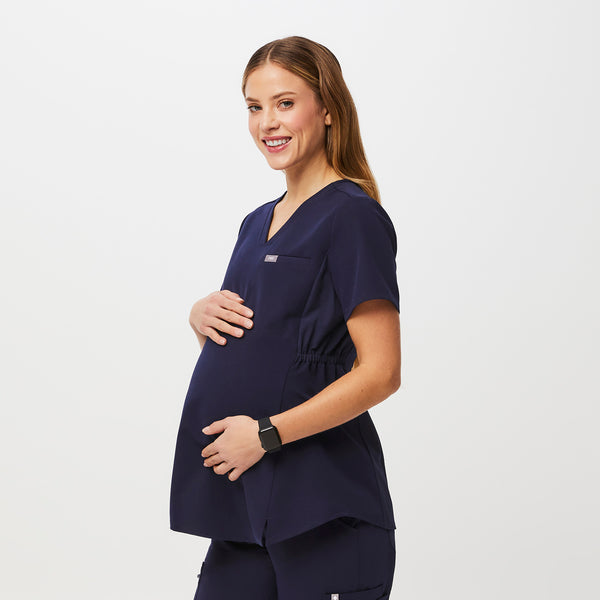 Women's Navy Octavia Maternity - Scrub Top