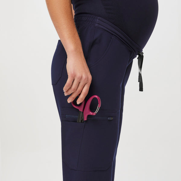 women's Navy Yola™ Maternity - Tall Slim Scrub Pants