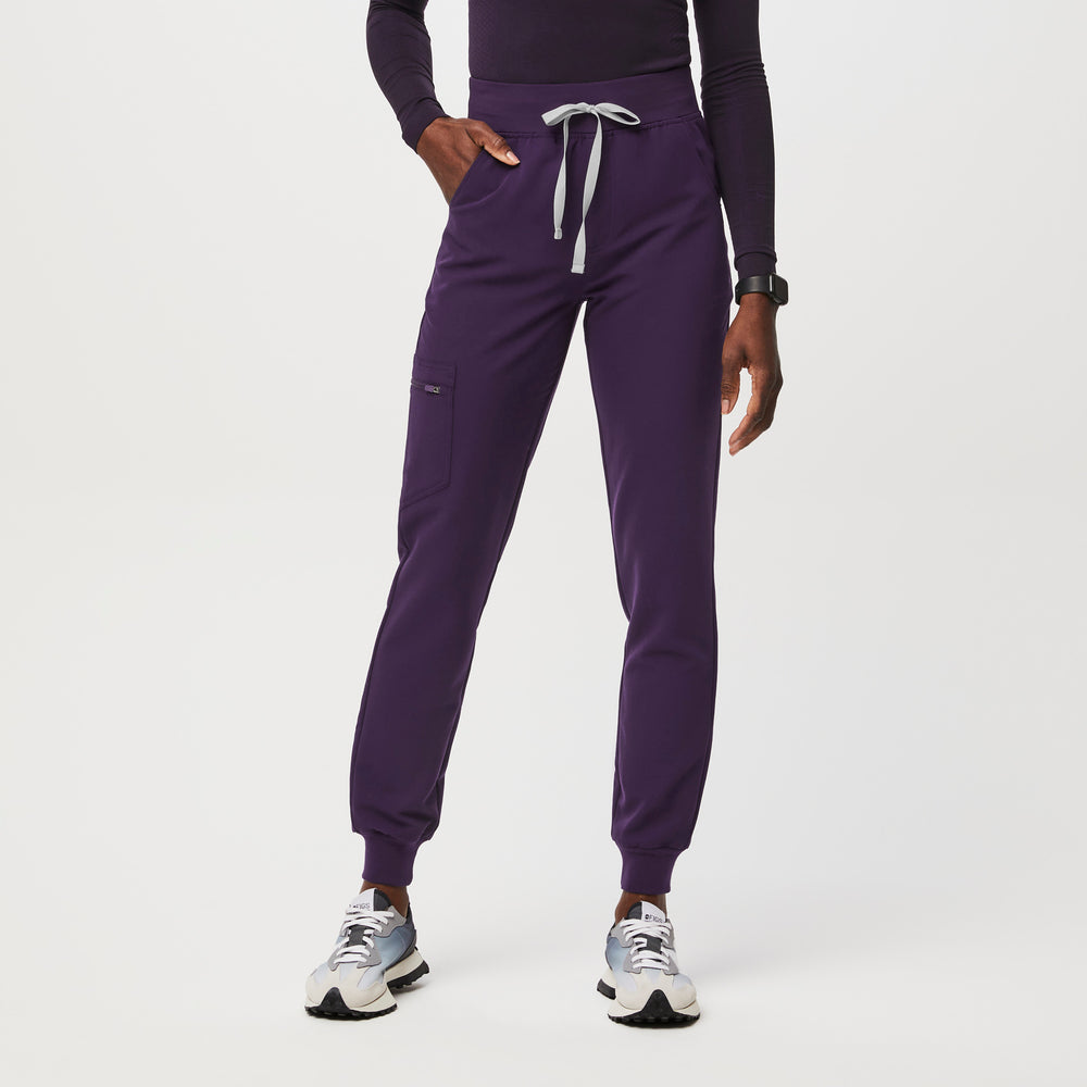 women's Purple Jam High Waisted Zamora™ - Jogger Scrub Pants (3XL - 6XL)