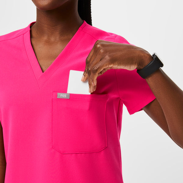 Women's Shocking Pink Catarina™ - One-Pocket Scrub Top
