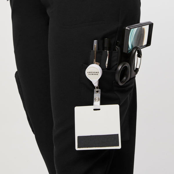 women's Black 22-Pocket - Jogger Scrub Pants