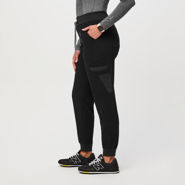 women's Black 22-Pocket - Tall Jogger Scrub Pants