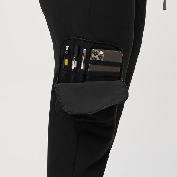 women's Black 22-Pocket - Jogger Scrub Pants