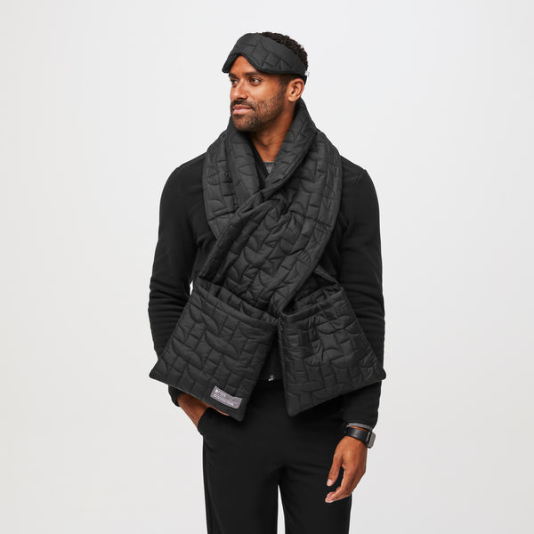 Quilted Puffer Scarf + Eye Mask