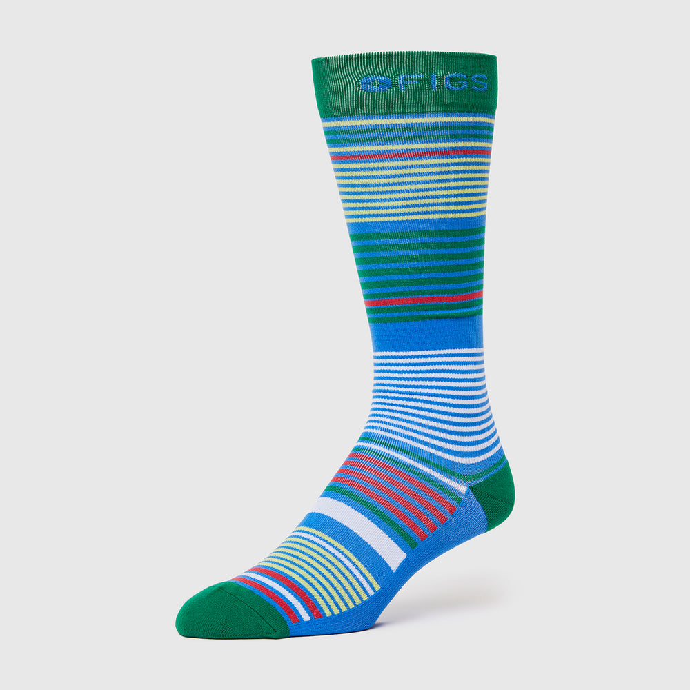 men's Blue Multi Stripe - Compression Socks