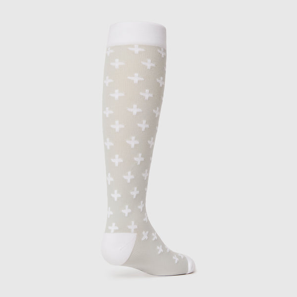 women's Grey Repeat Cross - Compression Socks