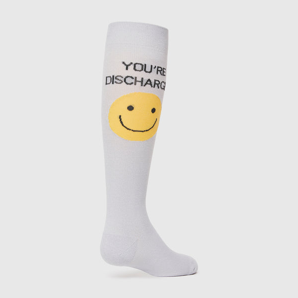 women's Grey You're Discharged - Compression Socks