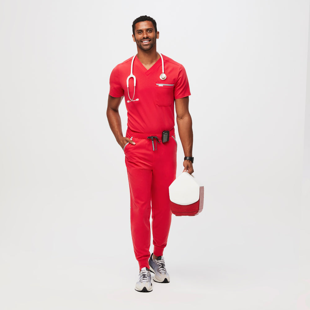 men's Neon Red Hi-Vis Tansen™ - Short Jogger Scrub Pants